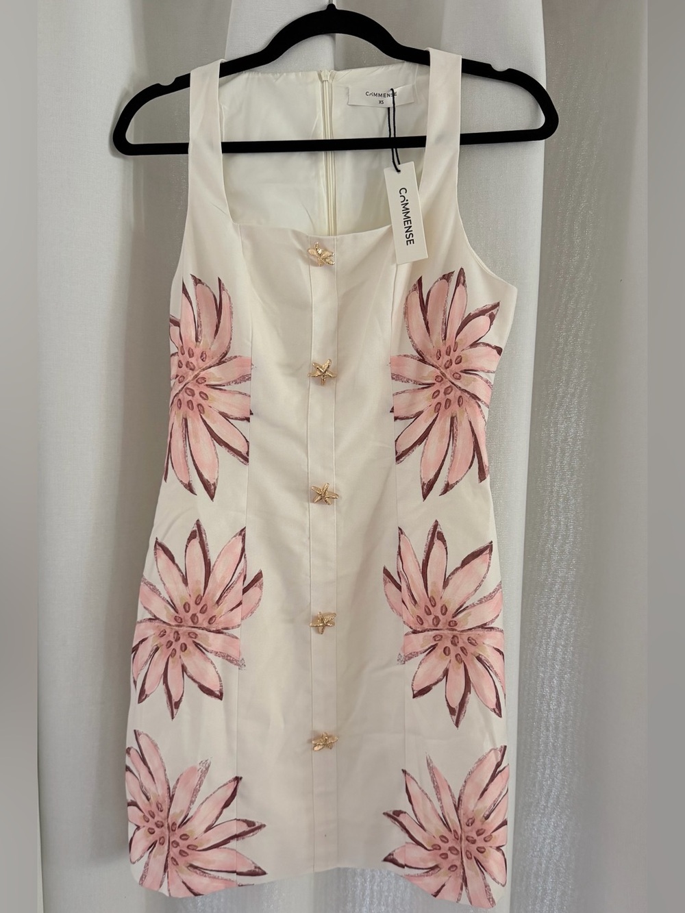 NWT Commense Starfish Detail Floral Print Sleeveless Mini Dress, Size XS - Picture 4 of 11
